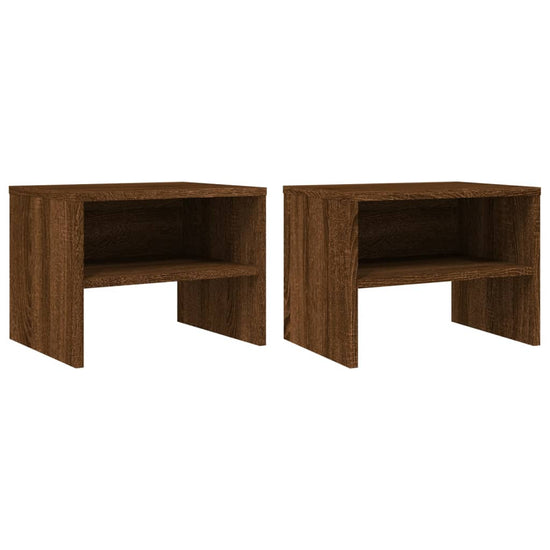 Nachtkastjes 2 st 40x30x30 cm bewerkt hout bruin eikenkleur MeubelReus