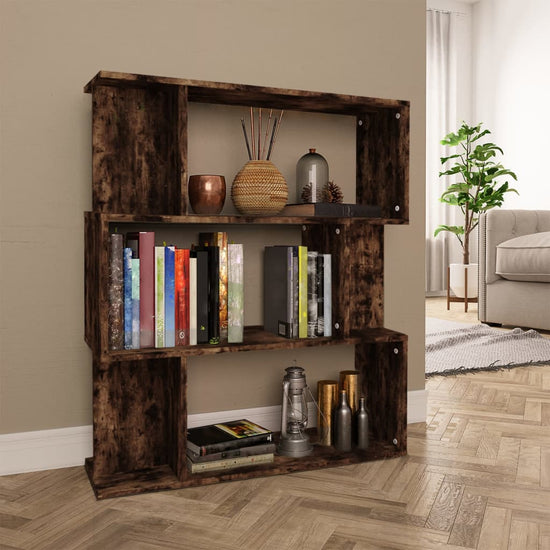 Boekenkast / kamerscherm 80x24x96 cm bewerkt hout gerookt eiken MeubelReus