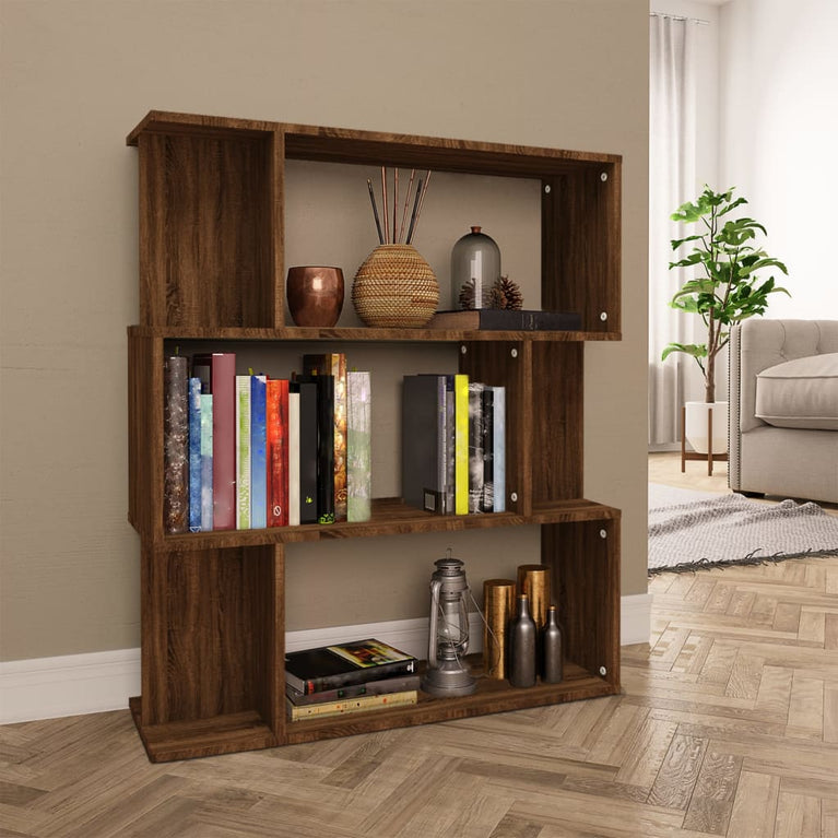 Boekenkast / kamerscherm 80x24x96 cm bewerkt hout bruineiken MeubelReus