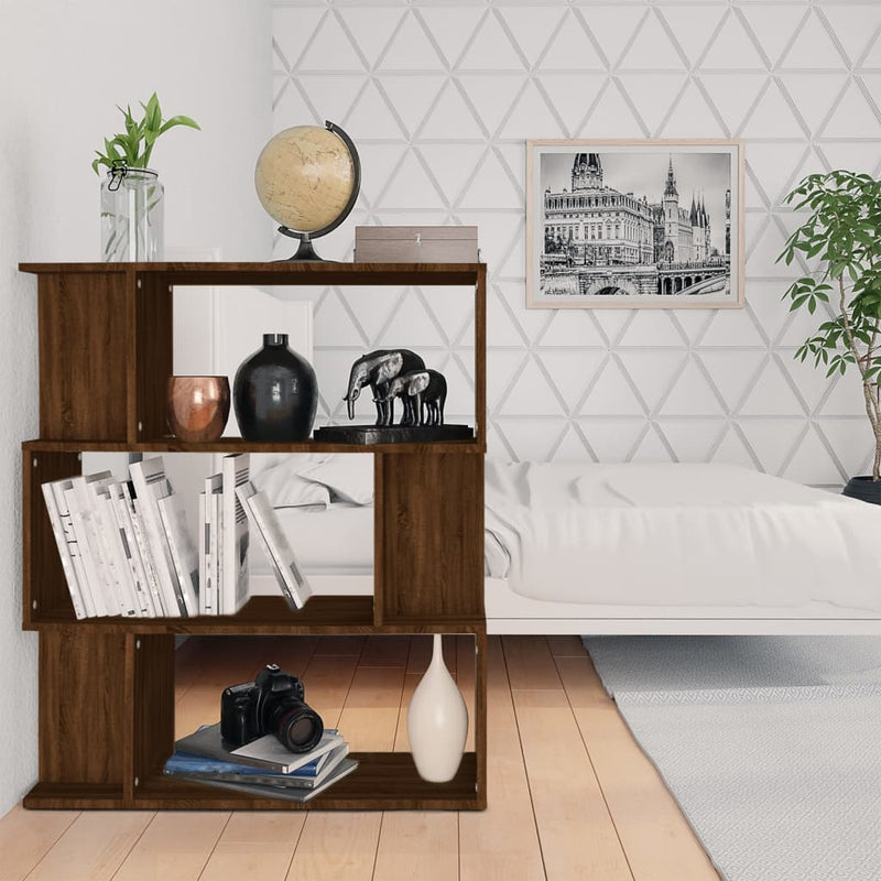 Boekenkast / kamerscherm 80x24x96 cm bewerkt hout bruineiken MeubelReus