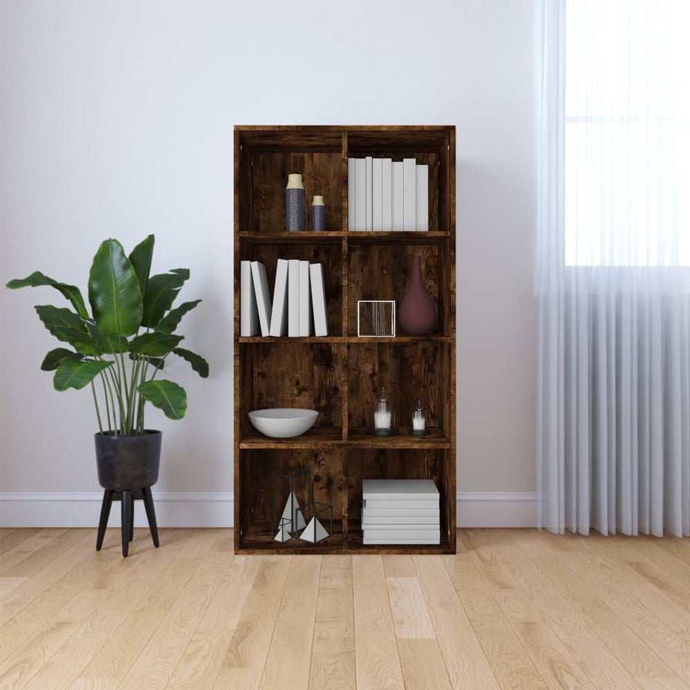 Boekenkast 66x30x130 cm bewerkt hout gerookt eikenkleurig MeubelReus