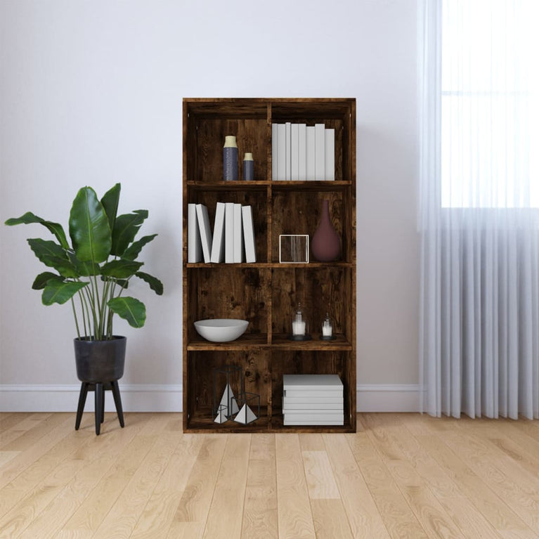 Boekenkast 66x30x130 cm bewerkt hout gerookt eikenkleurig MeubelReus