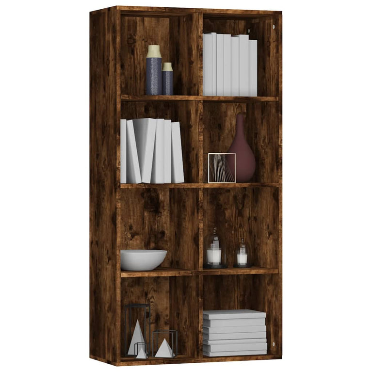 Boekenkast 66x30x130 cm bewerkt hout gerookt eikenkleurig MeubelReus