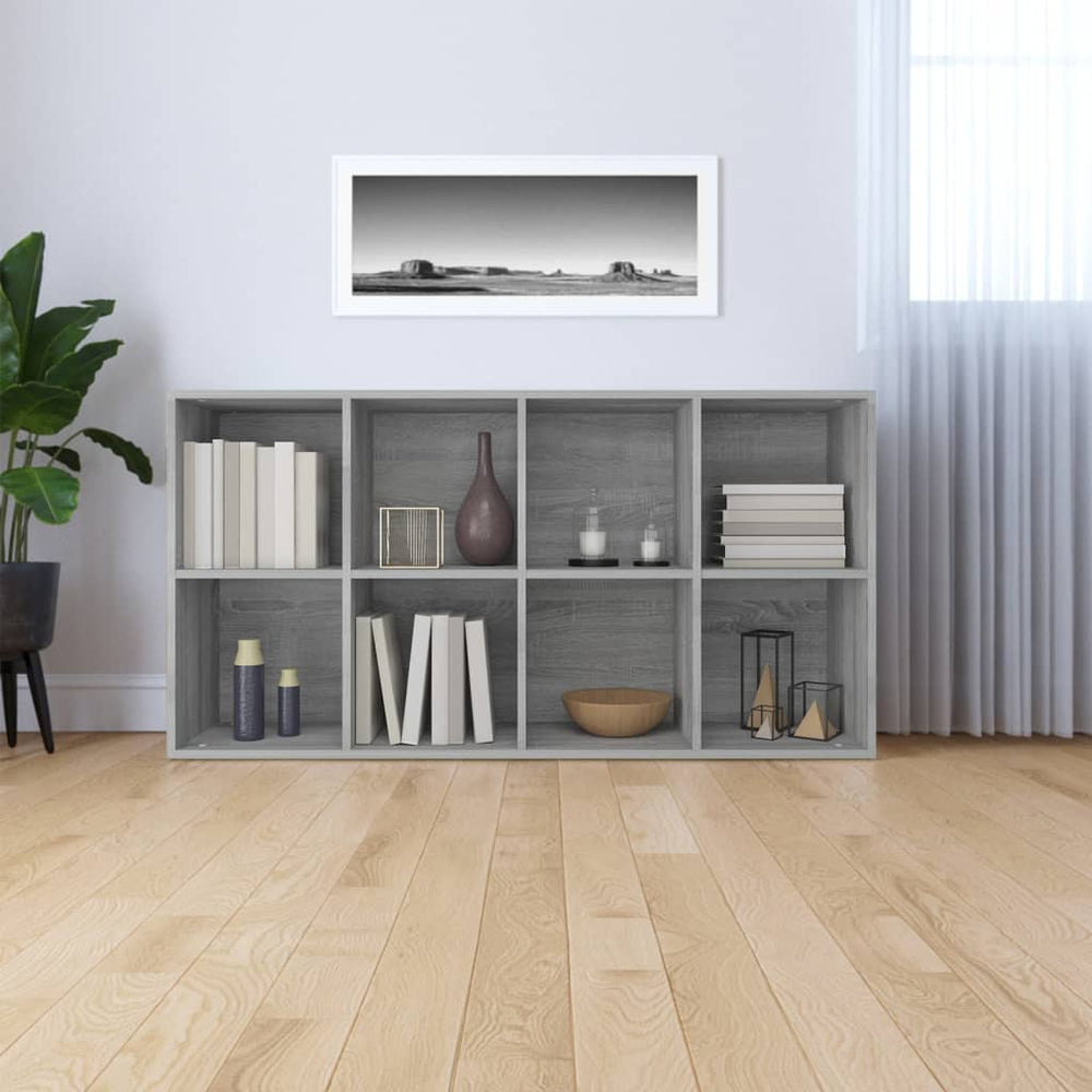 Boekenkast 66x30x130 cm bewerkt hout sonoma grijs MeubelReus