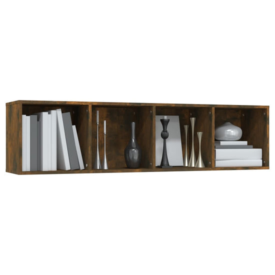 Boekenkast/tv-meubel 143x30x36 cm bewerkt hout gerookt eiken MeubelReus