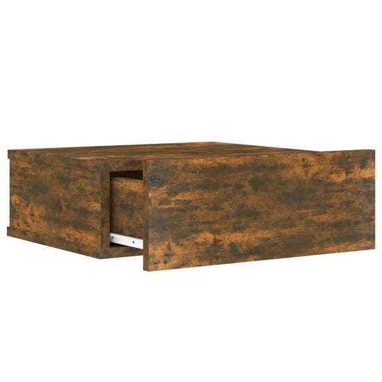 Nachtkastjes 2 st zwevend 40x30x15cm bewerkt hout gerookt eiken MeubelReus