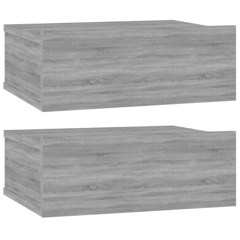 Nachtkastjes 2 st zwevend 40x30x15 cm bewerkt hout grijs sonoma MeubelReus