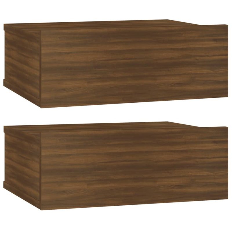 Nachtkastjes 2 st zwevend 40x30x15 cm bewerkt hout bruineiken MeubelReus