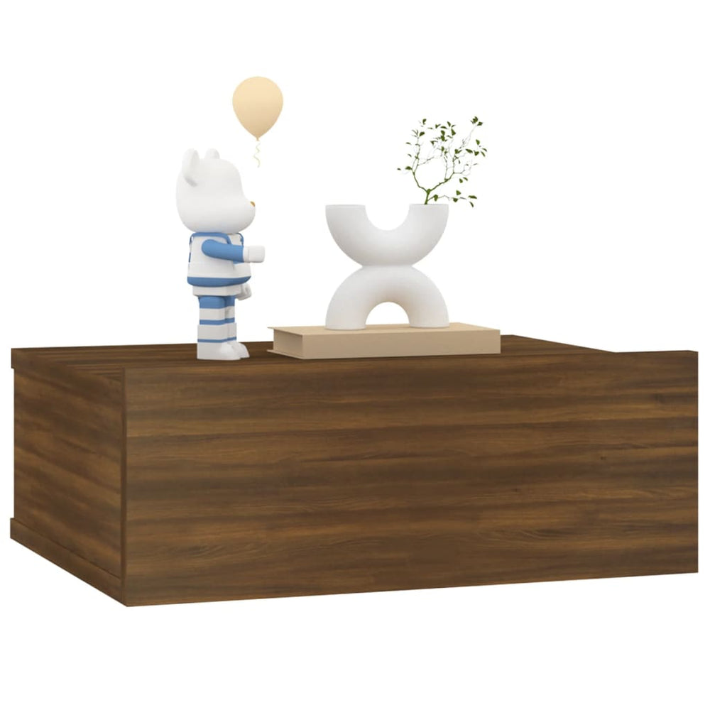 Nachtkastjes 2 st zwevend 40x30x15 cm bewerkt hout bruineiken MeubelReus