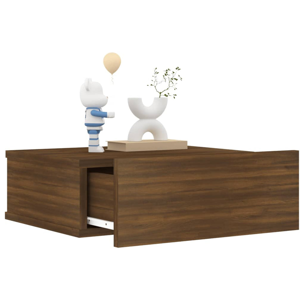 Nachtkastjes 2 st zwevend 40x30x15 cm bewerkt hout bruineiken MeubelReus