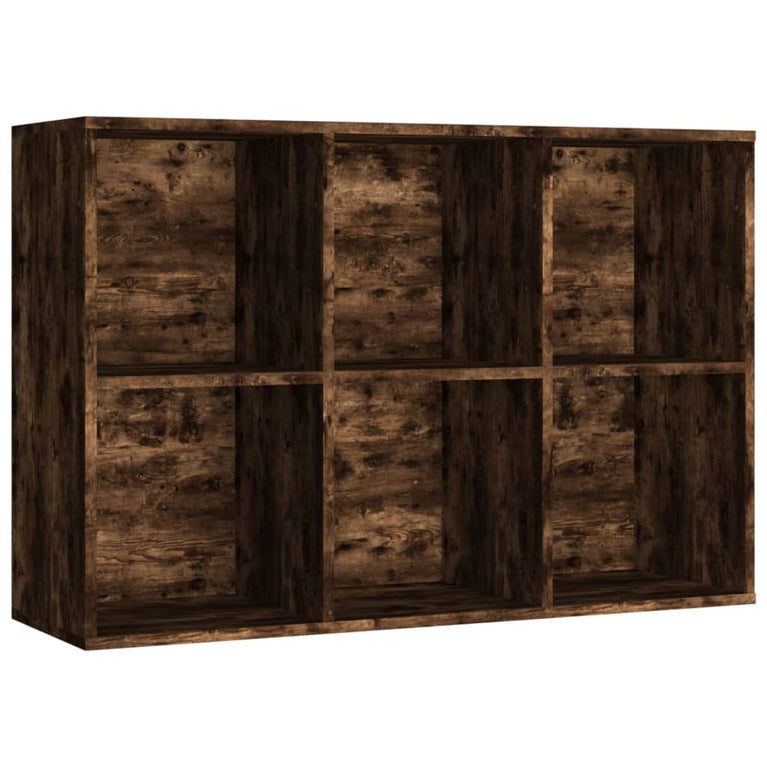Boekenkast/dressoir 66x30x98 cm bewerkt hout gerookt eikenkleur MeubelReus