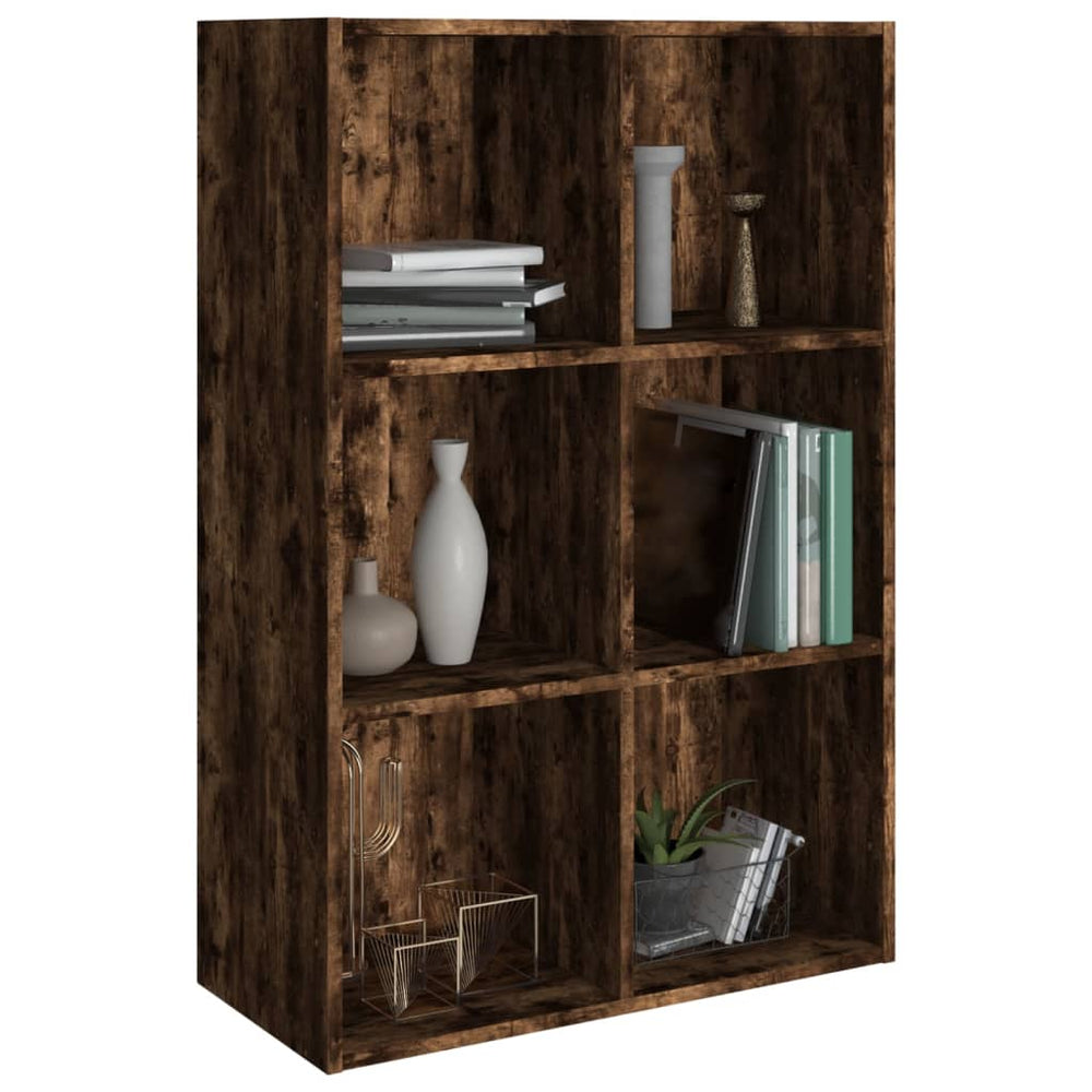 Boekenkast/dressoir 66x30x98 cm bewerkt hout gerookt eikenkleur MeubelReus