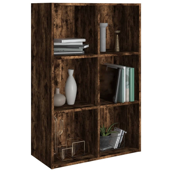Boekenkast/dressoir 66x30x98 cm bewerkt hout gerookt eikenkleur MeubelReus