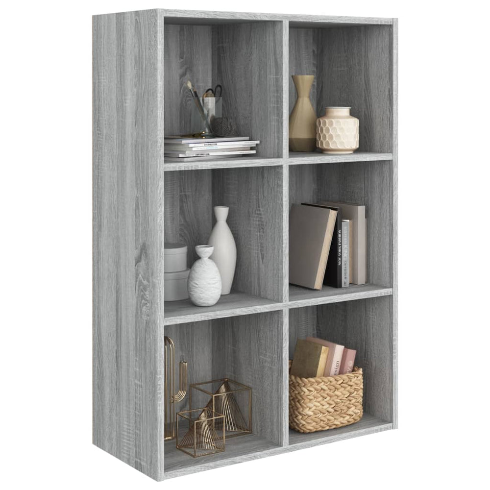 Boekenkast/dressoir 66x30x98 cm bewerkt hout grijs sonoma eiken MeubelReus