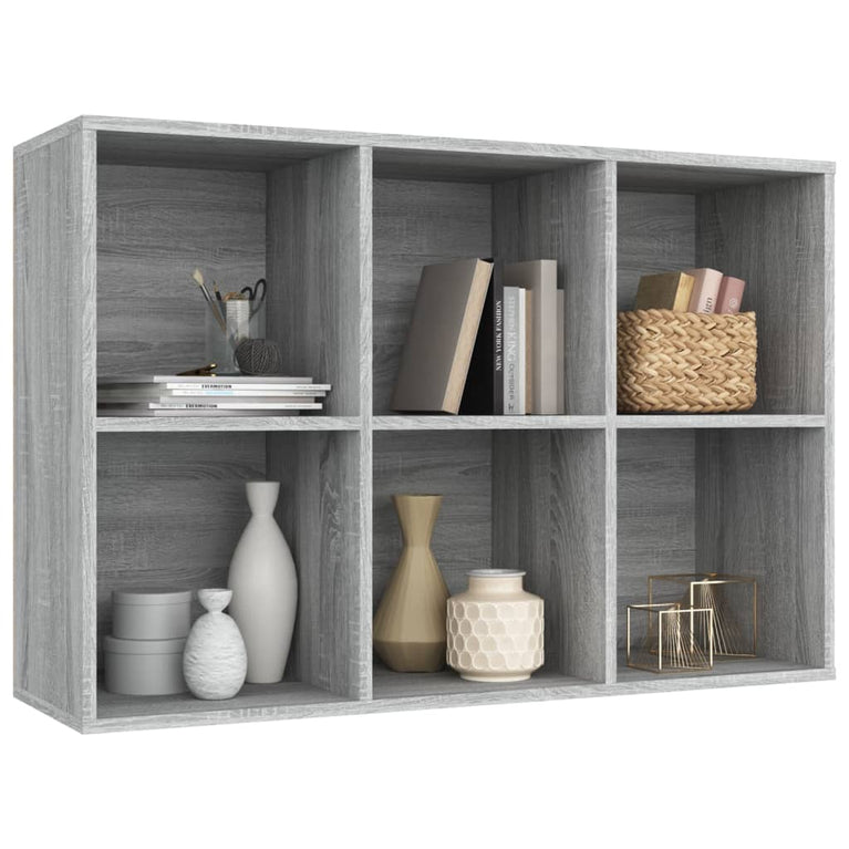 Boekenkast/dressoir 66x30x98 cm bewerkt hout grijs sonoma eiken MeubelReus