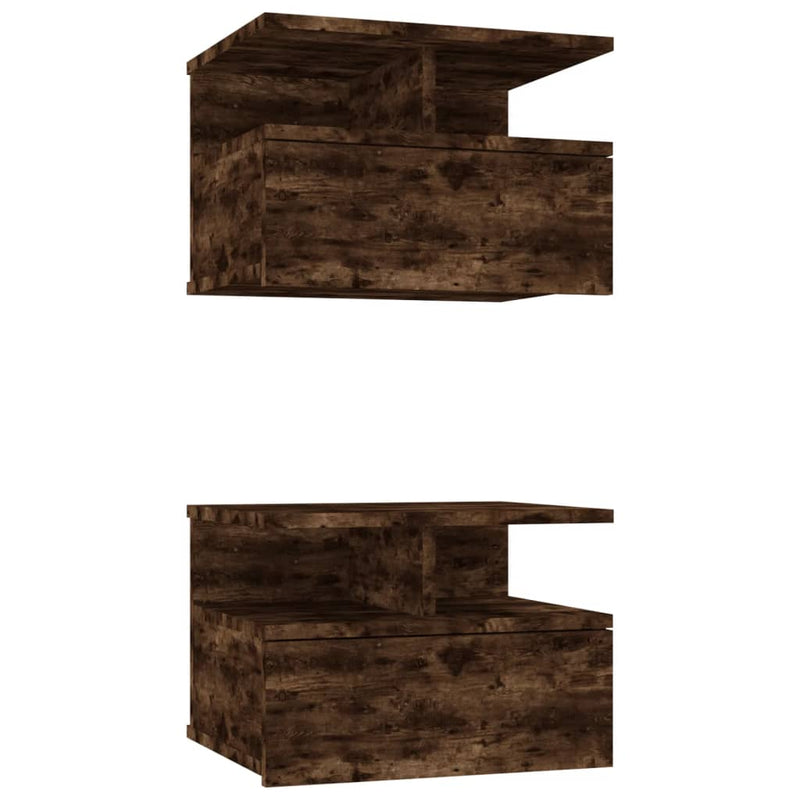 Nachtkastjes 2 st zwevend 40x31x27 cm hout gerookt eikenkleurig MeubelReus