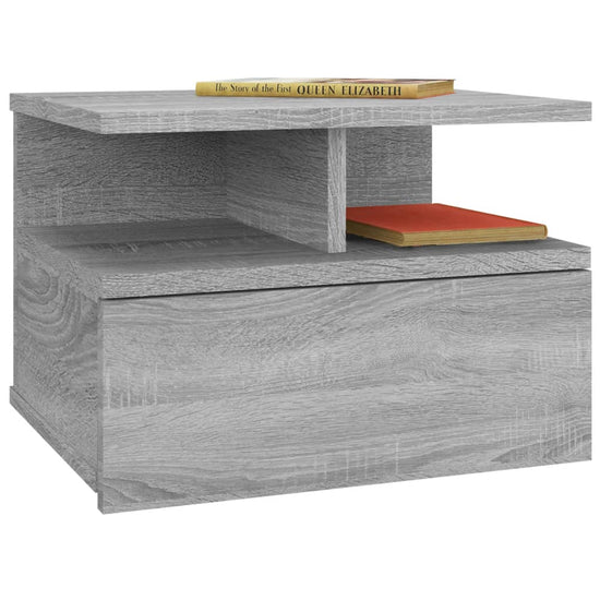 Nachtkastjes 2 st zwevend 40x31x27 cm bewerkt hout grijs sonoma MeubelReus