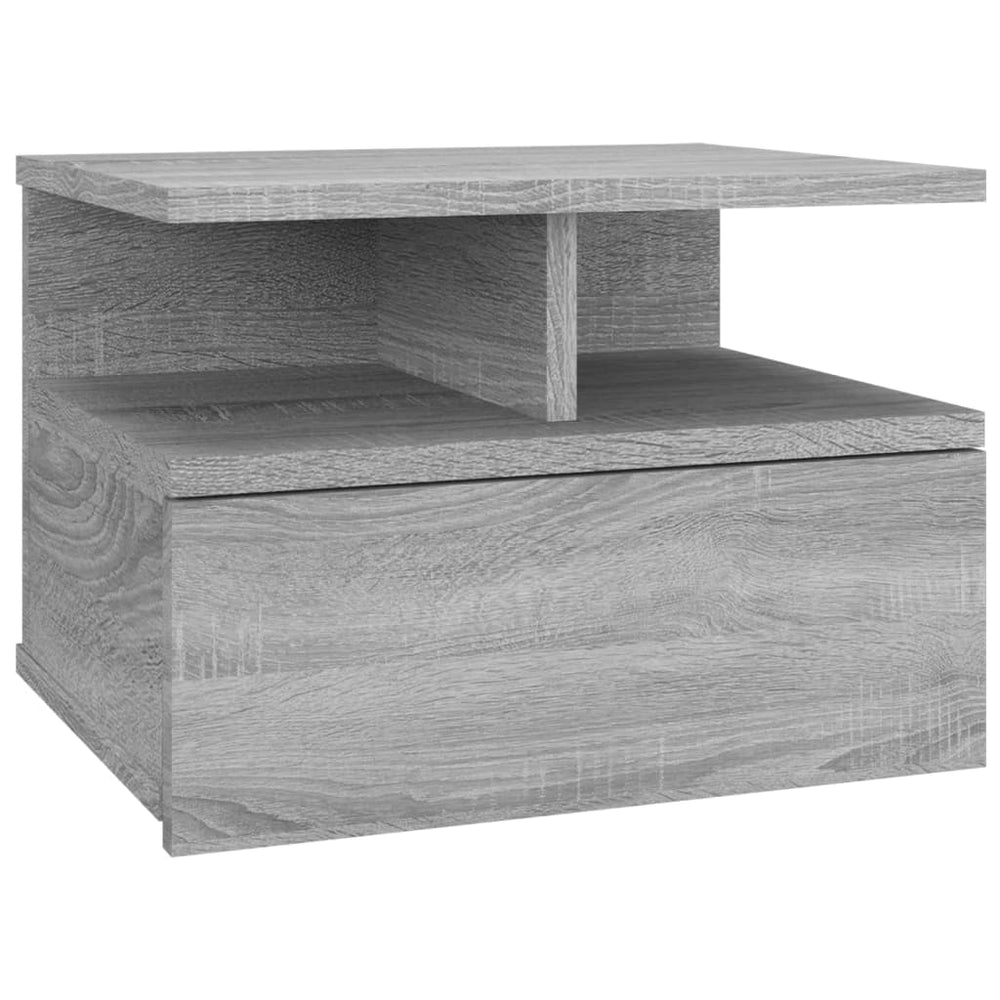 Nachtkastjes 2 st zwevend 40x31x27 cm bewerkt hout grijs sonoma MeubelReus