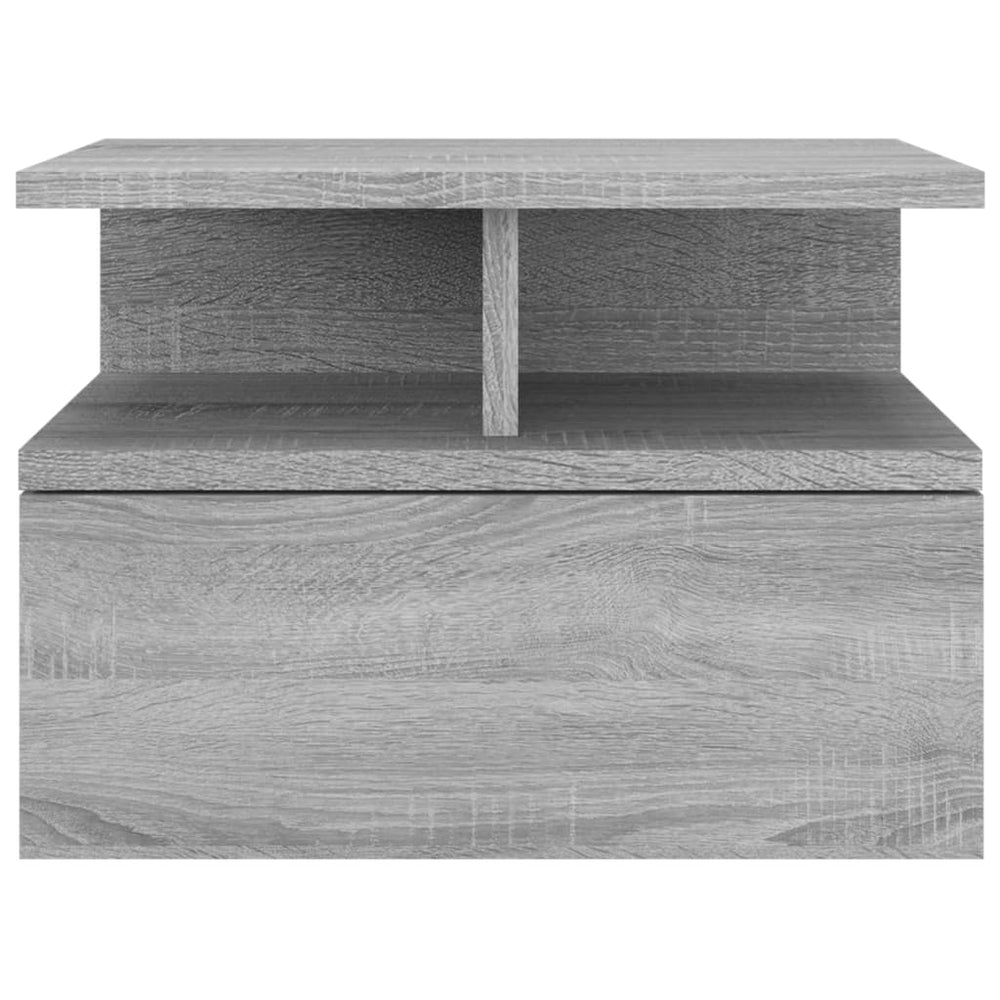 Nachtkastjes 2 st zwevend 40x31x27 cm bewerkt hout grijs sonoma MeubelReus