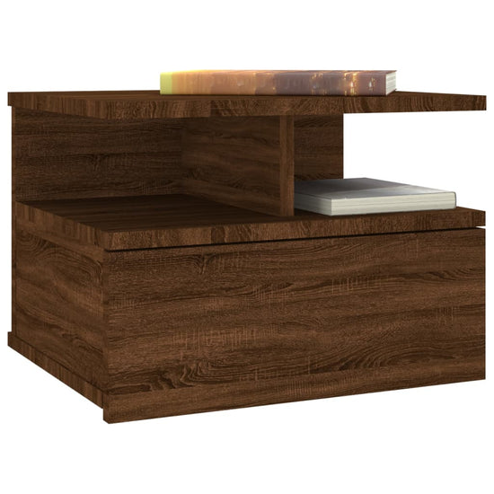 Nachtkastjes 2 st zwevend 40x31x27 cm bewerkt hout bruineiken MeubelReus