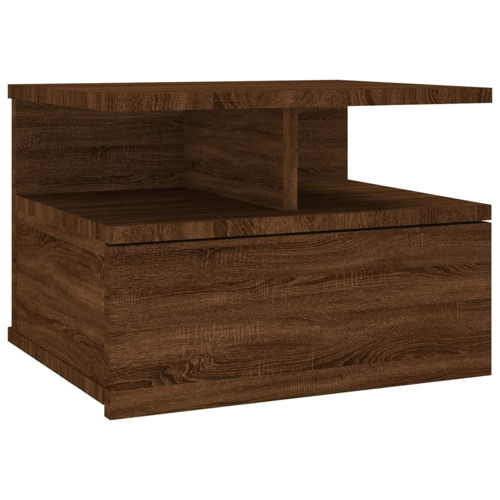 Nachtkastjes 2 st zwevend 40x31x27 cm bewerkt hout bruineiken MeubelReus