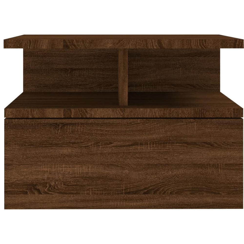 Nachtkastjes 2 st zwevend 40x31x27 cm bewerkt hout bruineiken MeubelReus