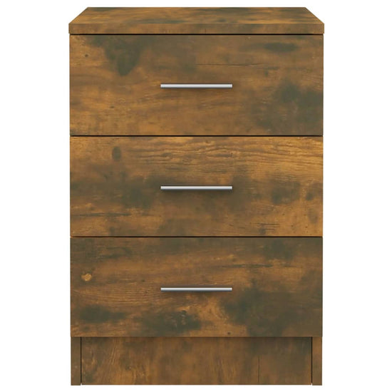 Nachtkastje 38x35x56 cm bewerkt hout gerookt eikenkleurig MeubelReus