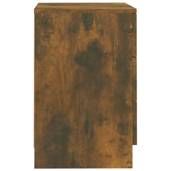 Nachtkastje 38x35x56 cm bewerkt hout gerookt eikenkleurig MeubelReus