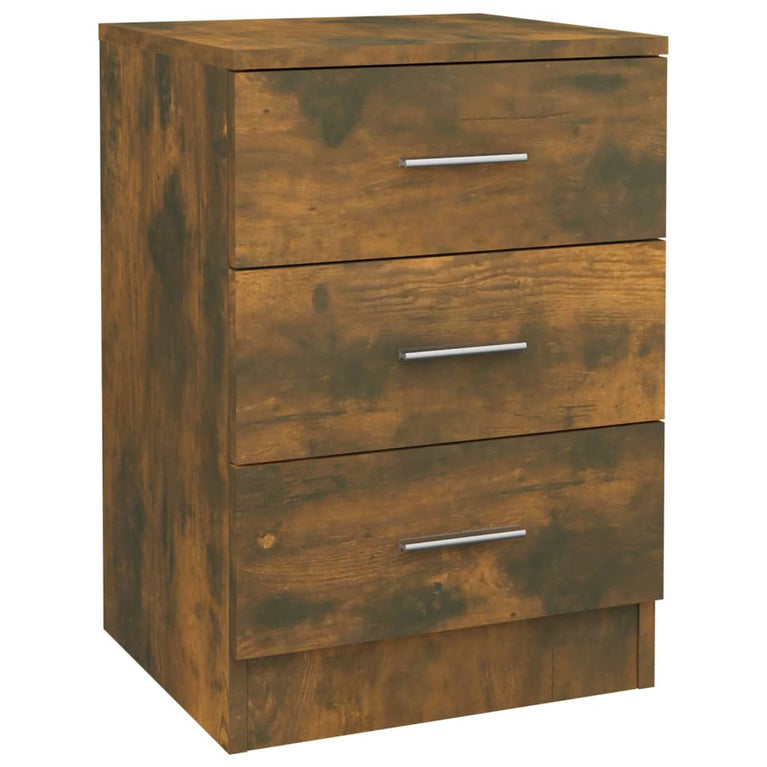 Nachtkastjes 2 st 38x35x56 cm bewerkt hout gerookt eikenkleurig MeubelReus