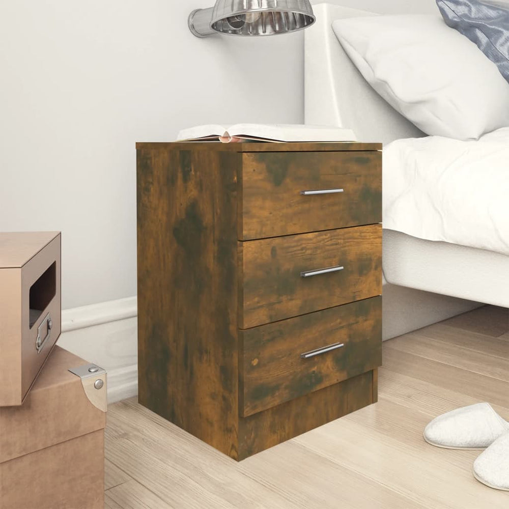 Nachtkastjes 2 st 38x35x56 cm bewerkt hout gerookt eikenkleurig MeubelReus
