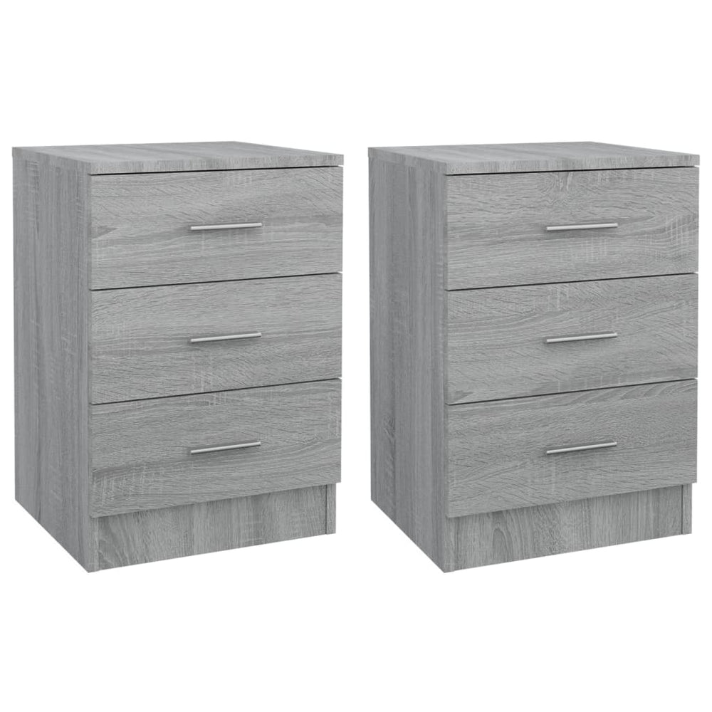 Nachtkastjes 2 st 38x35x56 cm bewerkt hout grijs sonoma eiken MeubelReus