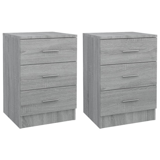 Nachtkastjes 2 st 38x35x56 cm bewerkt hout grijs sonoma eiken MeubelReus