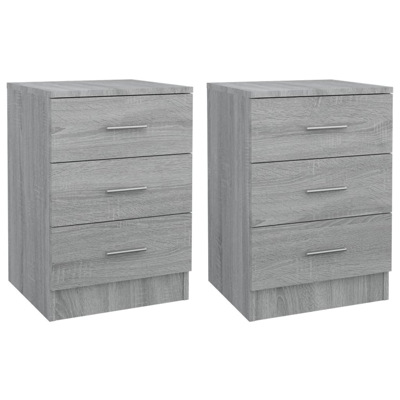 Nachtkastjes 2 st 38x35x56 cm bewerkt hout grijs sonoma eiken MeubelReus