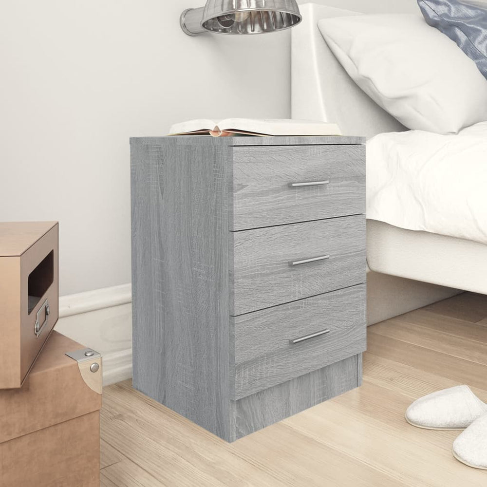Nachtkastjes 2 st 38x35x56 cm bewerkt hout grijs sonoma eiken MeubelReus