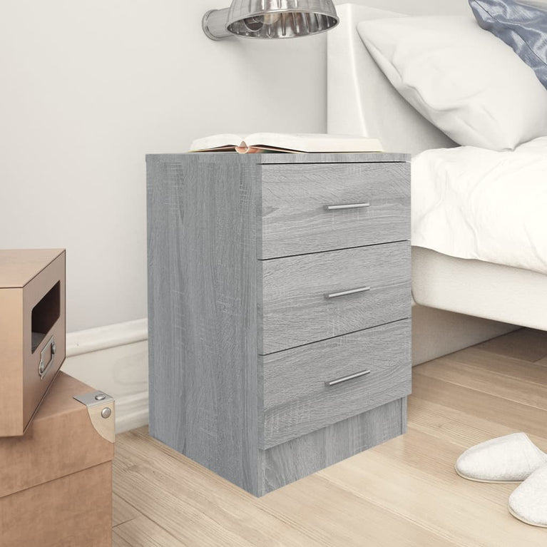 Nachtkastjes 2 st 38x35x56 cm bewerkt hout grijs sonoma eiken MeubelReus