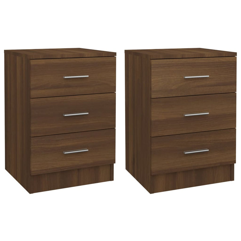 Nachtkastjes 2 st 38x35x56 cm bewerkt hout bruineikenkleurig MeubelReus