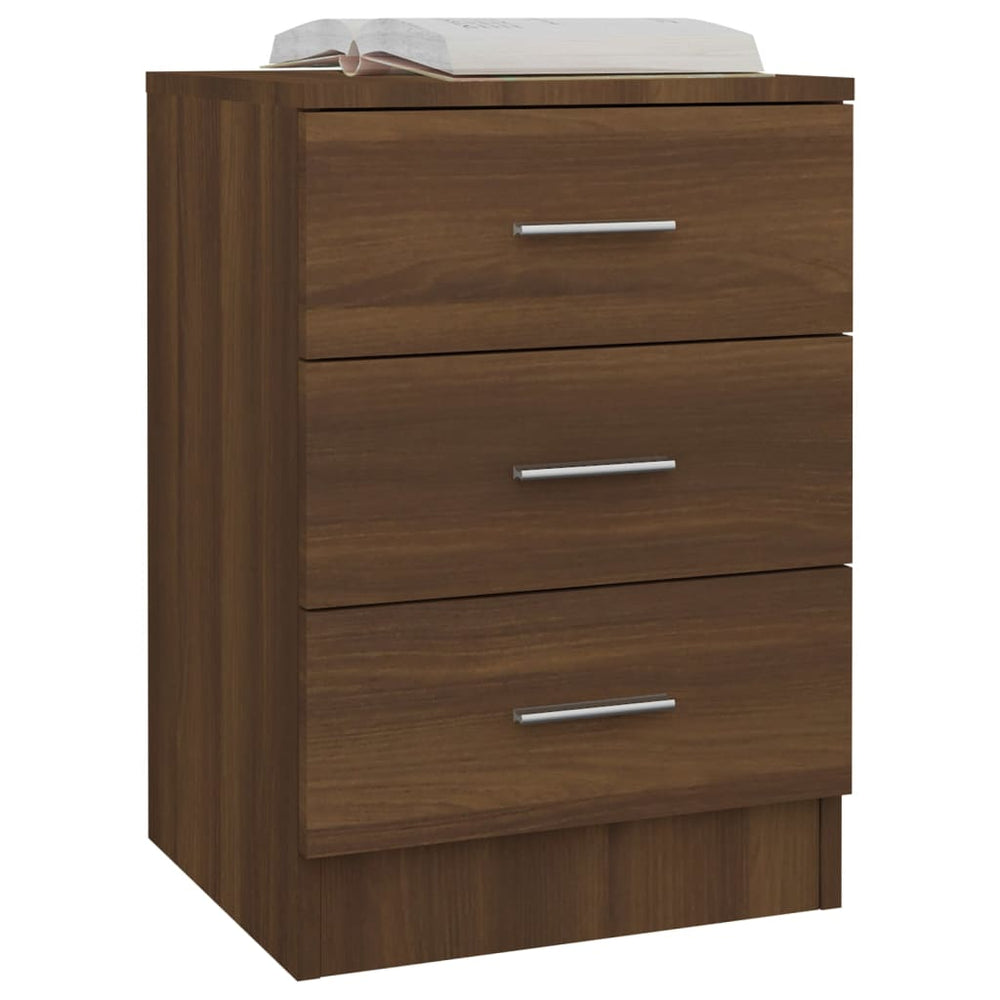 Nachtkastjes 2 st 38x35x56 cm bewerkt hout bruineikenkleurig MeubelReus