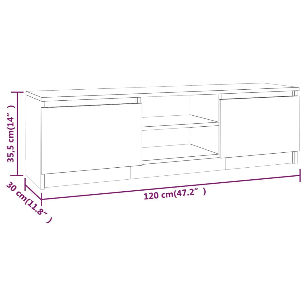Tv-meubel 120x30x35,5 cm bewerkt hout gerookt eikenkleurig MeubelReus