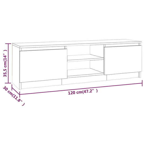 Tv-meubel 120x30x35,5 cm bewerkt hout gerookt eikenkleurig MeubelReus