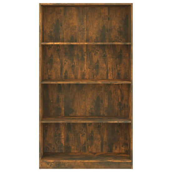 Boekenkast 4-laags 80x24x142 cm bewerkt hout gerookt eikenkleur MeubelReus