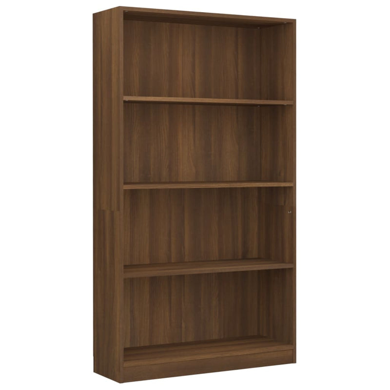 Boekenkast met 4 schappen 80x24x142 cm hout bruin eikenkleur MeubelReus