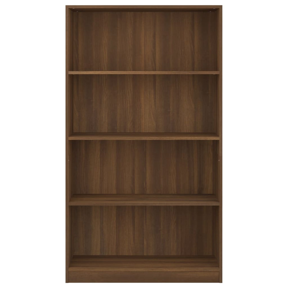 Boekenkast met 4 schappen 80x24x142 cm hout bruin eikenkleur MeubelReus