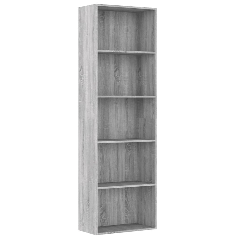 Boekenkast 60x30x189 cm bewerkt hout grijs sonoma eikenkleurig