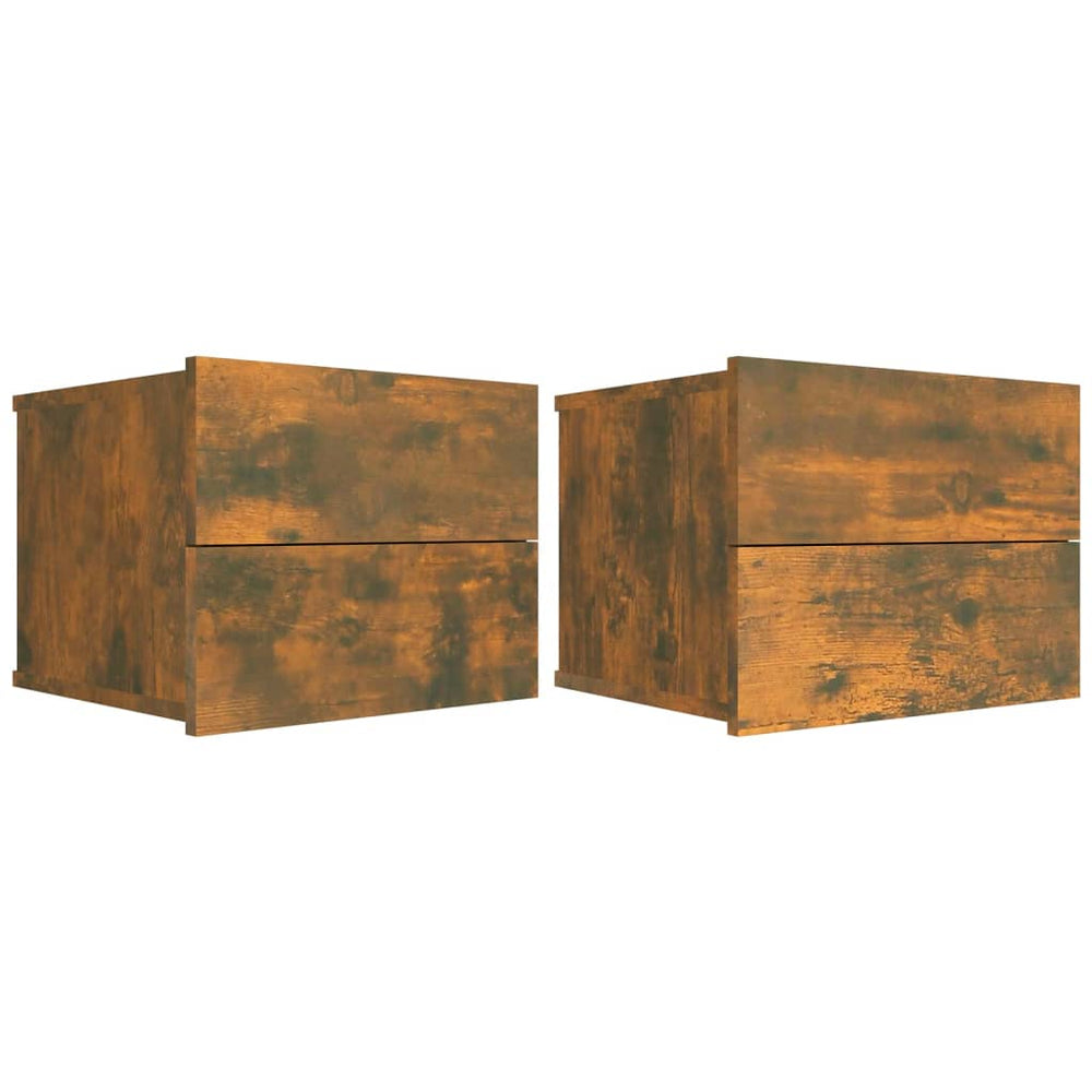 Nachtkastjes 2 st 40x30x30 cm bewerkt hout gerookt eikenkleurig MeubelReus