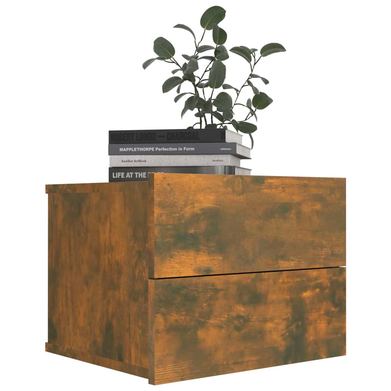 Nachtkastjes 2 st 40x30x30 cm bewerkt hout gerookt eikenkleurig MeubelReus