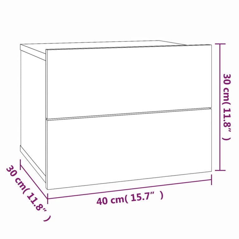 Nachtkastjes 2 st 40x30x30 cm bewerkt hout gerookt eikenkleurig MeubelReus
