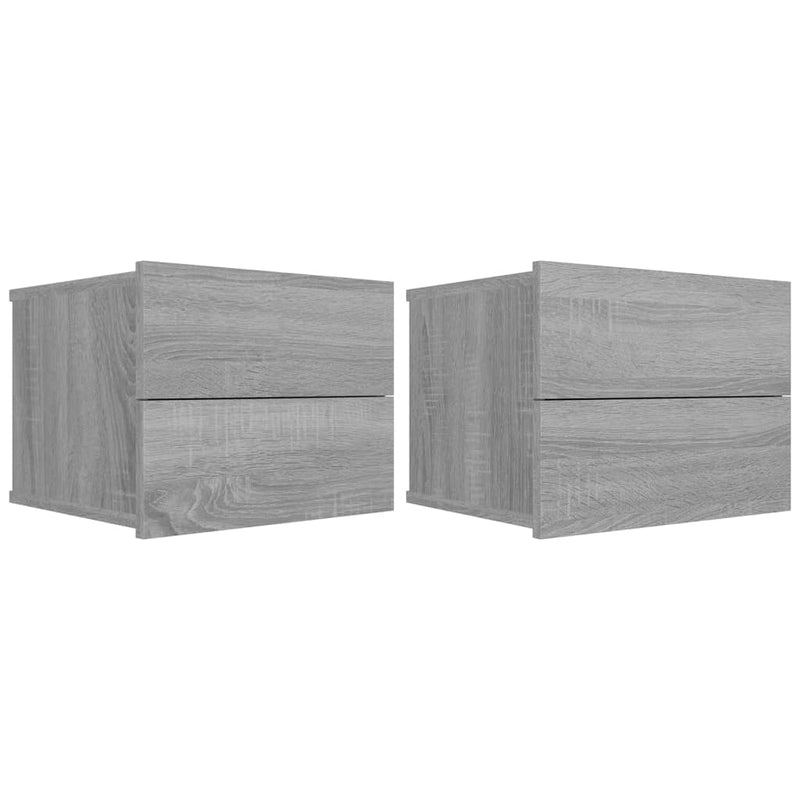 Nachtkastjes 2 st 40x30x30 cm bewerkt hout grijs sonoma eiken MeubelReus