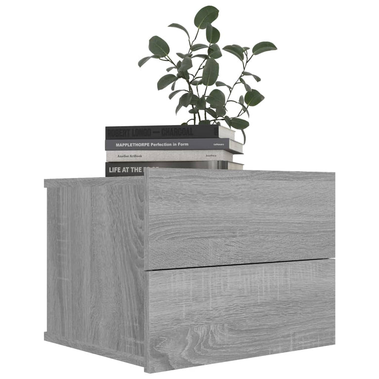 Nachtkastjes 2 st 40x30x30 cm bewerkt hout grijs sonoma eiken MeubelReus