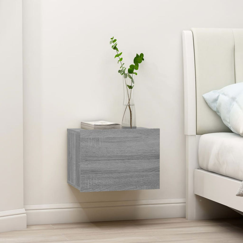 Nachtkastjes 2 st 40x30x30 cm bewerkt hout grijs sonoma eiken MeubelReus
