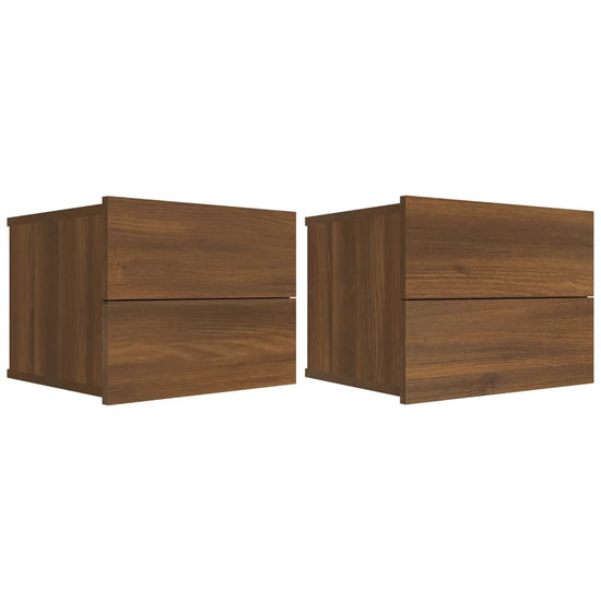 Nachtkastjes 2 st 40x30x30 cm bewerkt hout bruin eikenkleur MeubelReus